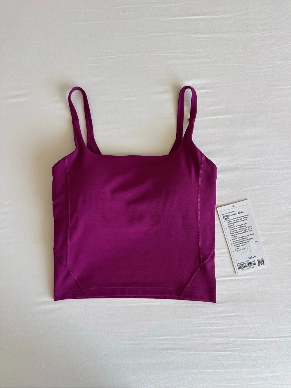 lululemon Strappy Nulu Shelf Tank Magenta Purple MGPR Size 2